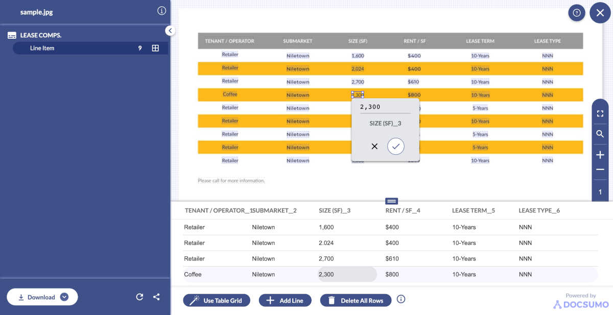 Un escáner de documentos que permite extraer tablas y exportarlas a excel