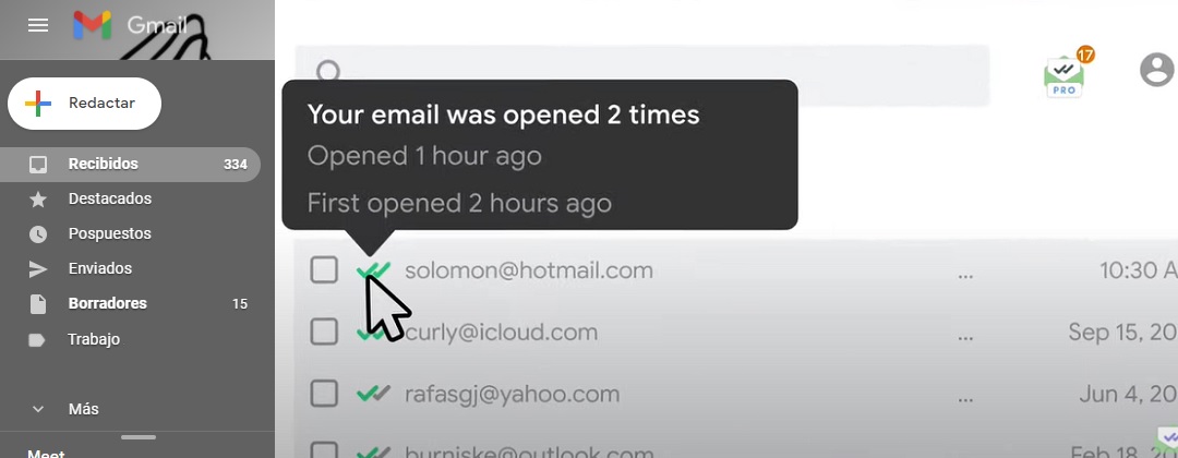 Cómo saber si otra persona leyó o revisó mi correo